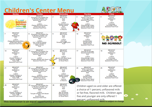 April Menu 2025
